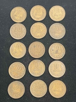 ぎざ１０円　ギザ１０円　１５枚