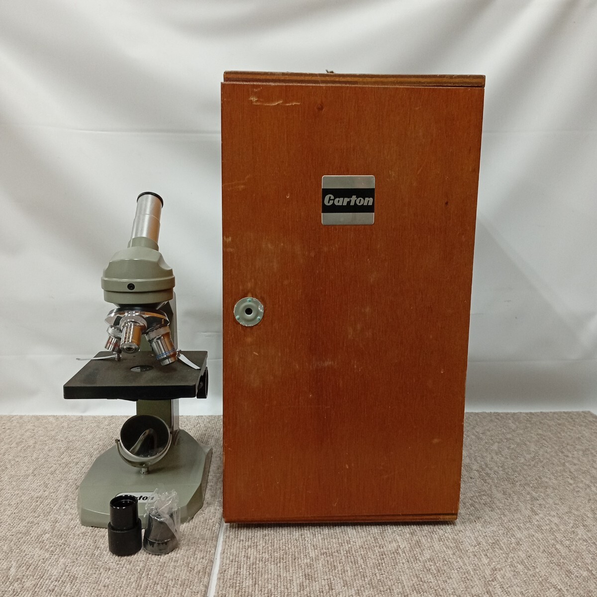 usC-277 カートン光学 Carton 顕微鏡 生物顕微鏡 乾燥系 LA-600型 木箱有 現状品