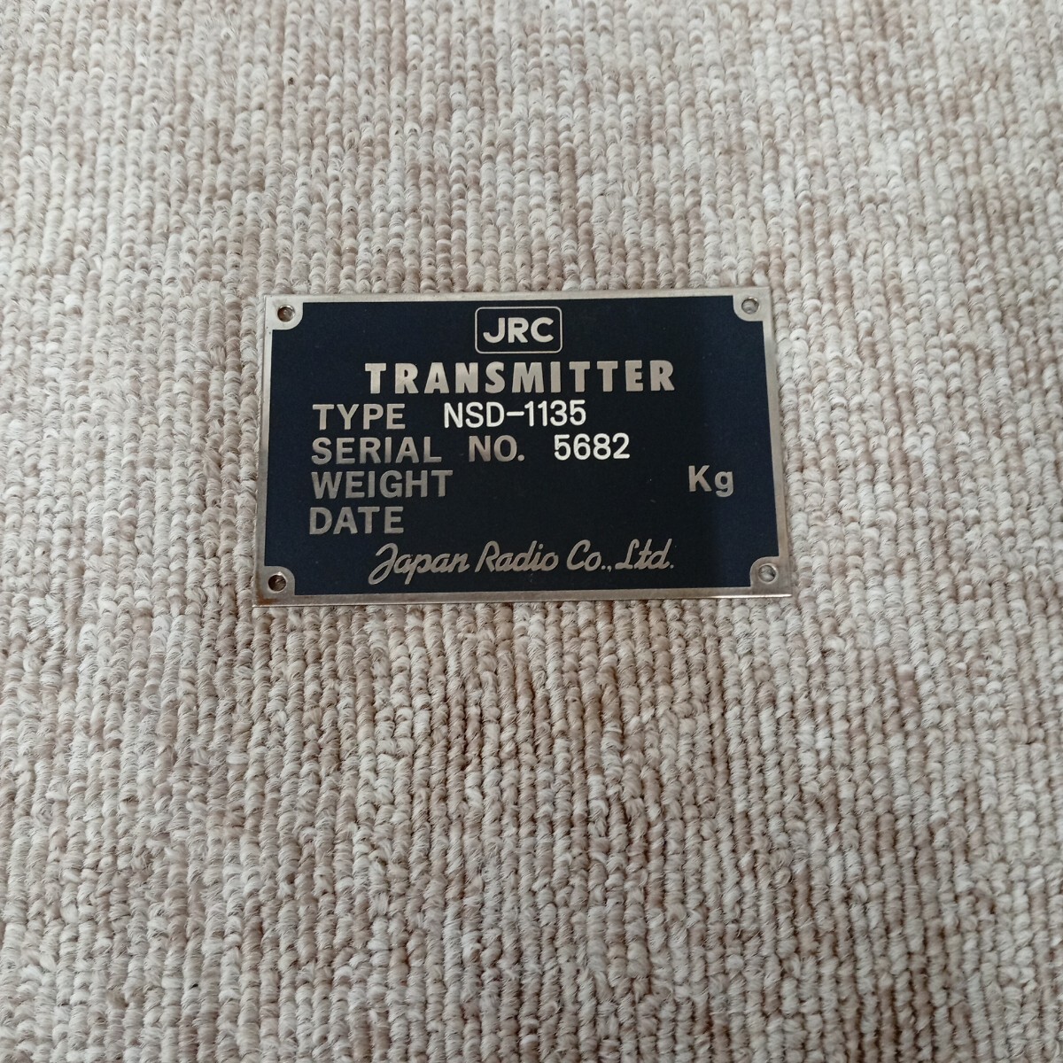 usC-291 JRC プレートのみ TRANSMITTER トランスミッター NSD-1135 現状品