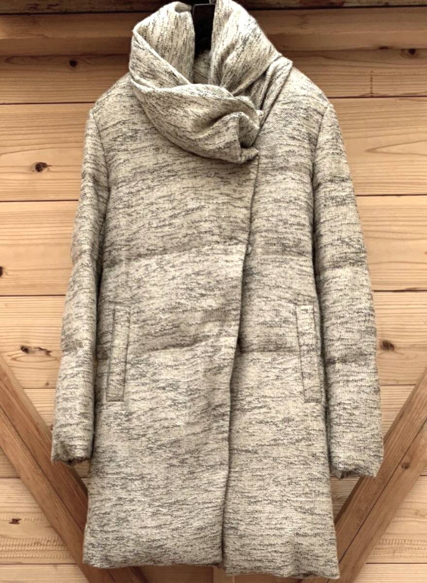 ☆彡超美品　Prima☆stella ダウンコート　ツイード　百貨店購入　定価50,000円　ベージュ系　あったかい　L　