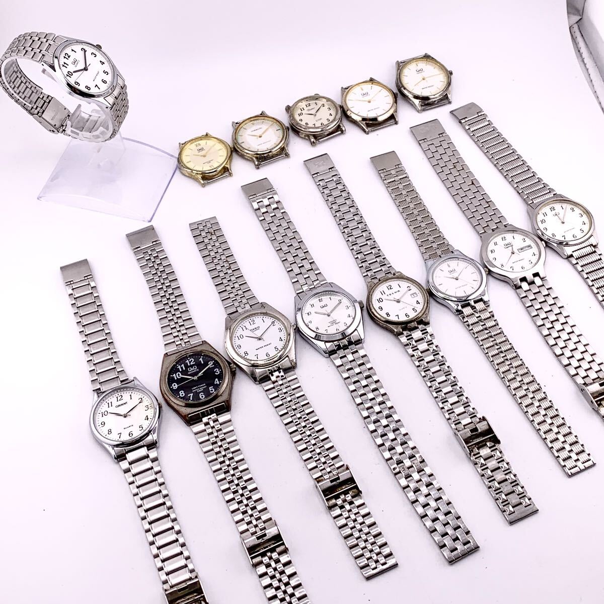 腕時計 まとめ 14点 CASIO カシオ MTP-1129 Q&Q TELVA TT-2039 TORNADO CURRENT Battic クォーツ ? ※ジャンクあり【S70968-SJ909】