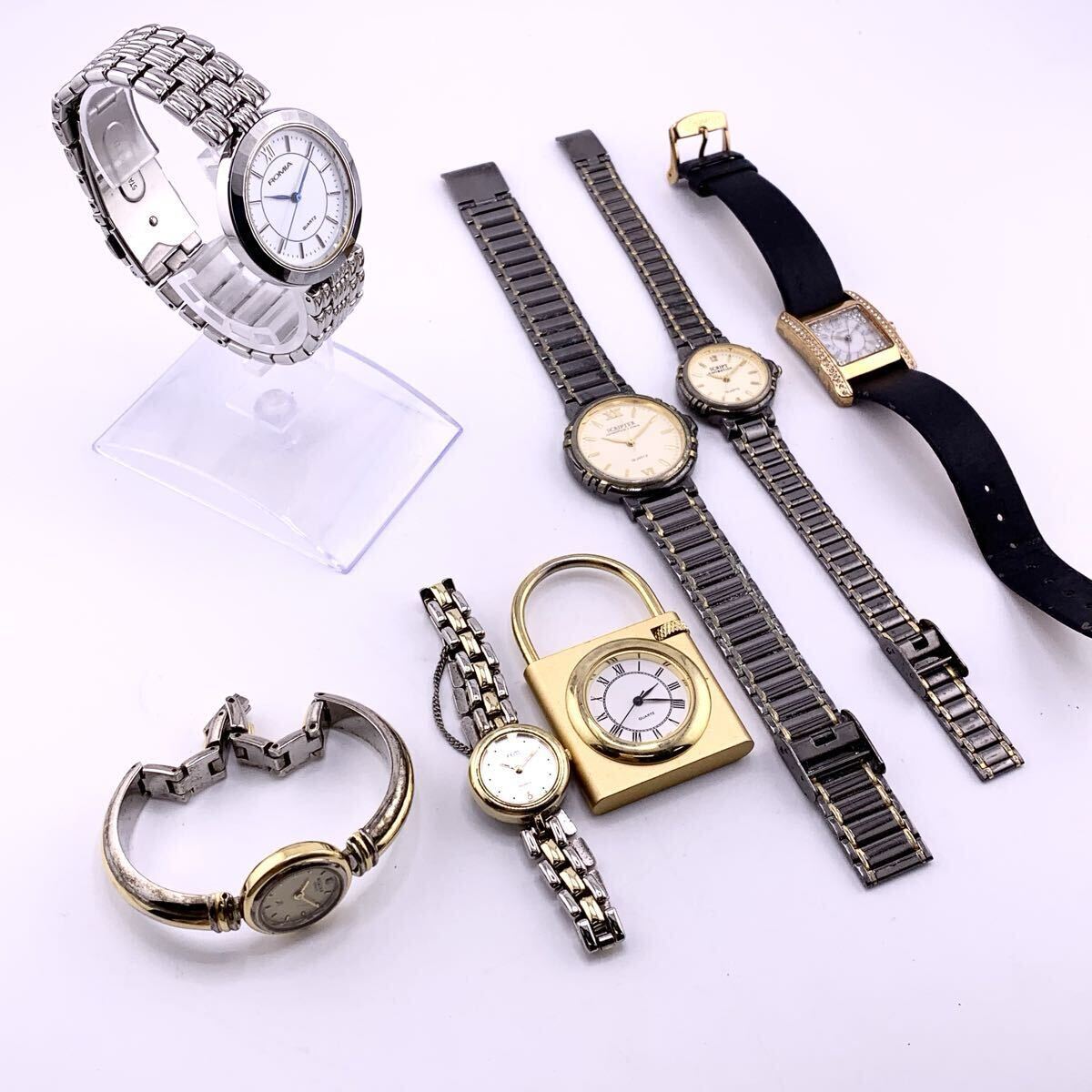 腕時計 7点 FEM JY16T , ROMIA RM-301M , WESTAR 3117 CBN , GP402 , AXIS 20\520 , AXIS 20/520 ブランド不明 クォーツ【S70986-SJ825】