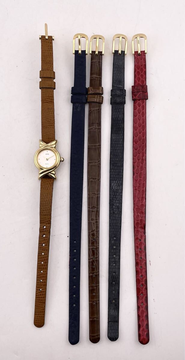腕時計 AVON ゴールドカラー クォーツ 替えベルト5本セット 【S84791-3232-7】
