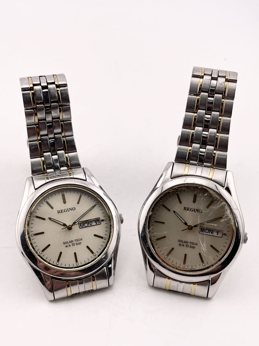  2点 腕時計 稼働品 REGUNO SOLAR-TECH E101-K005299 【S84790-3232-6】