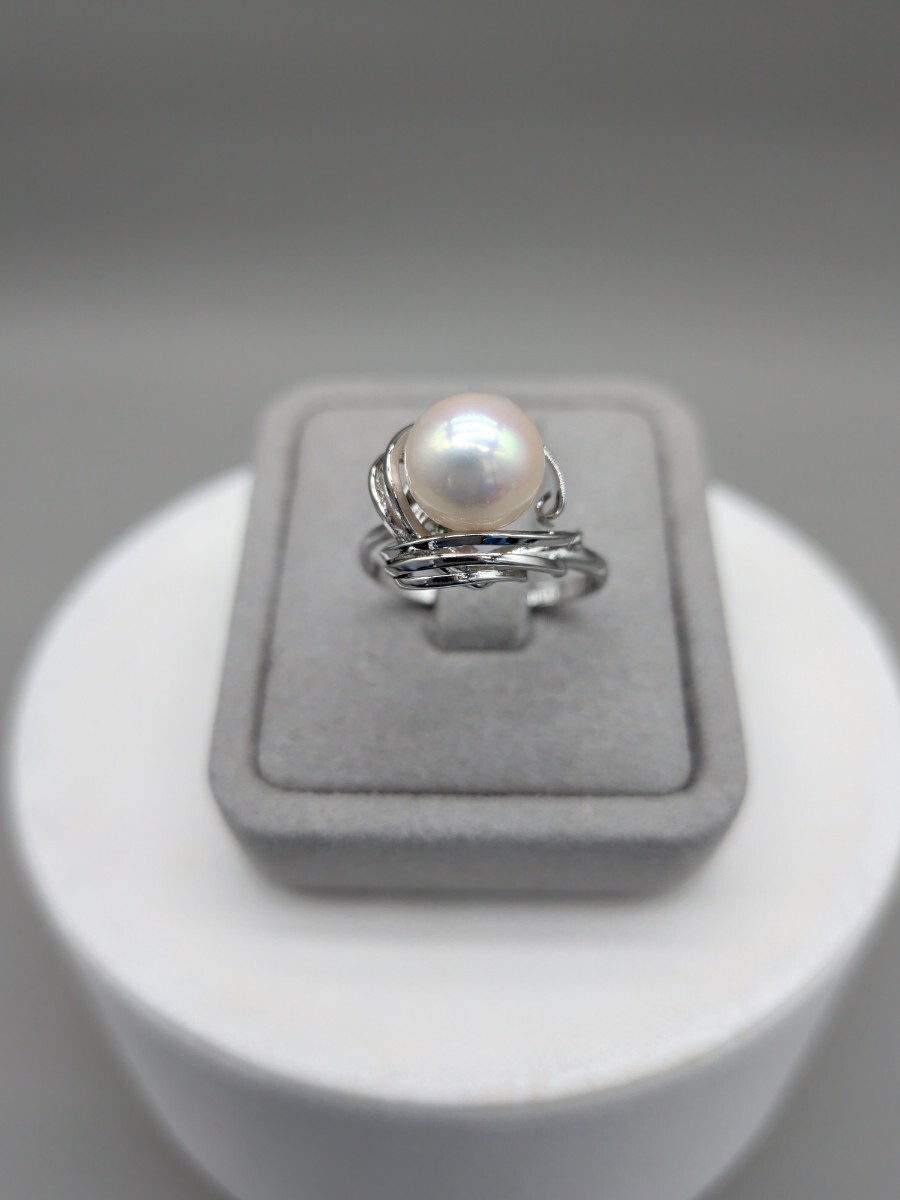 r①あこや本真珠 8.5mm 12.5号 SILVER 艶美リング 本真珠保証
