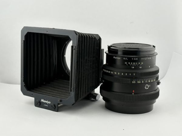★マミヤ MAMIYA k/L 127mm F3.5 L 【蛇腹フード付】★シャッター全速OK★ #1027-1