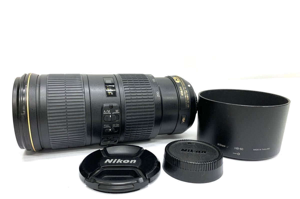 Nikon ニコン AF-S NIKKOR 70-200mm 1：4G ED レンズフード HB-60付き カメラレンズ オートフォーカス 簡易動作確認済 Y691-11