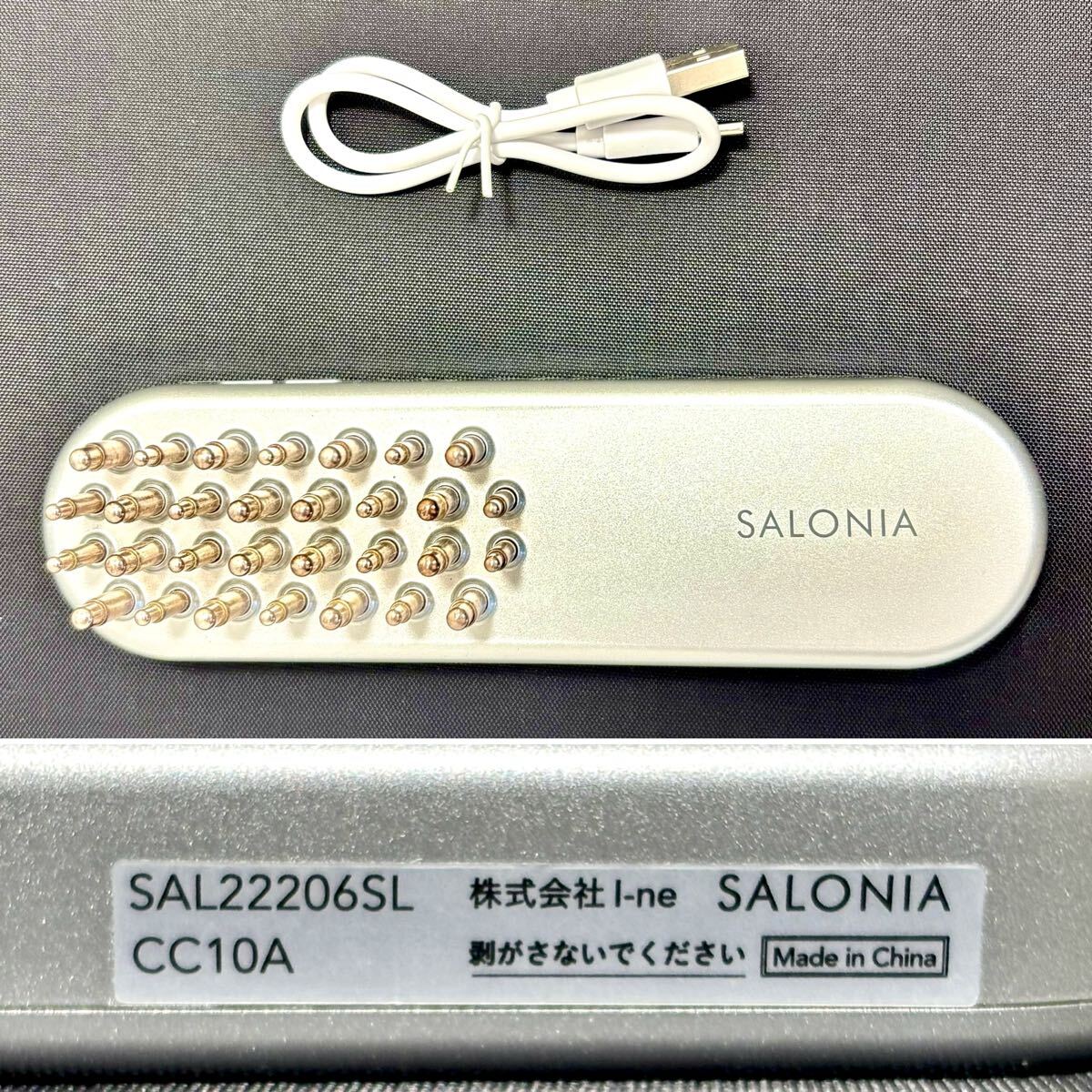 ★ SALONIA サロニア EMS リフトブラシ 電気ブラシ フェイスケア 頭皮ケア 全身ケア 美顔器 SAL22206SL 中古品 31606