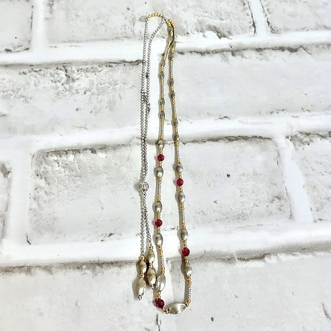 【TSS0209②？】K18WG K18 刻印 石付 ネックレス 金ネックレス 約14.0g K18 金製品 ゴールド アクセサリー コレクション ヴィンテージ