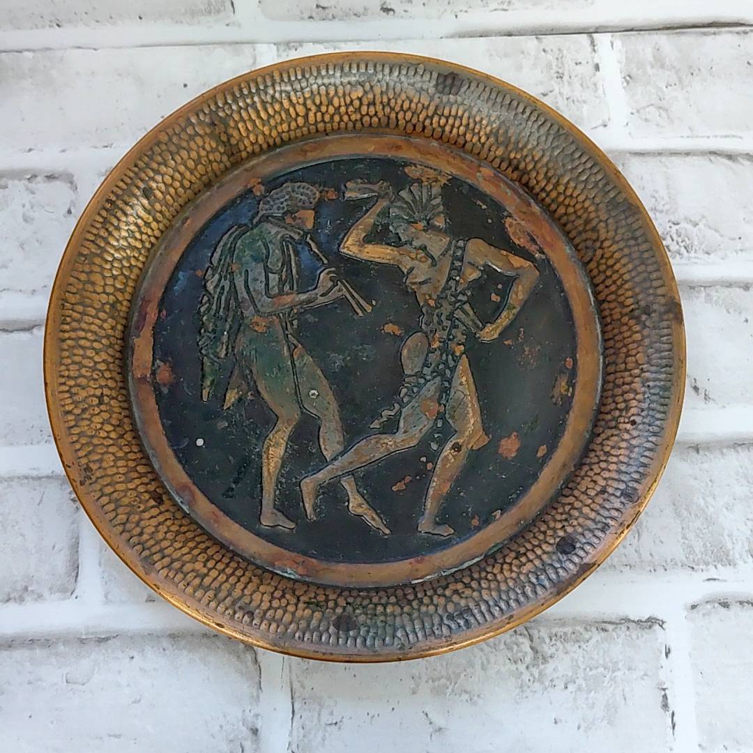 【T0305⑤】アンティーク皿 古代ギリシャ 装飾皿 工芸品 陶芸 骨董磁器 インテリア　 コレクション