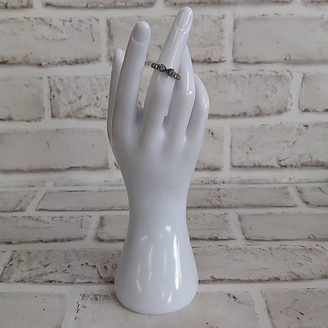 【TC0303②？】925刻印 石付 リング 約2.3g 変色あり 磁性なし レディース 約9号 アクセサリー