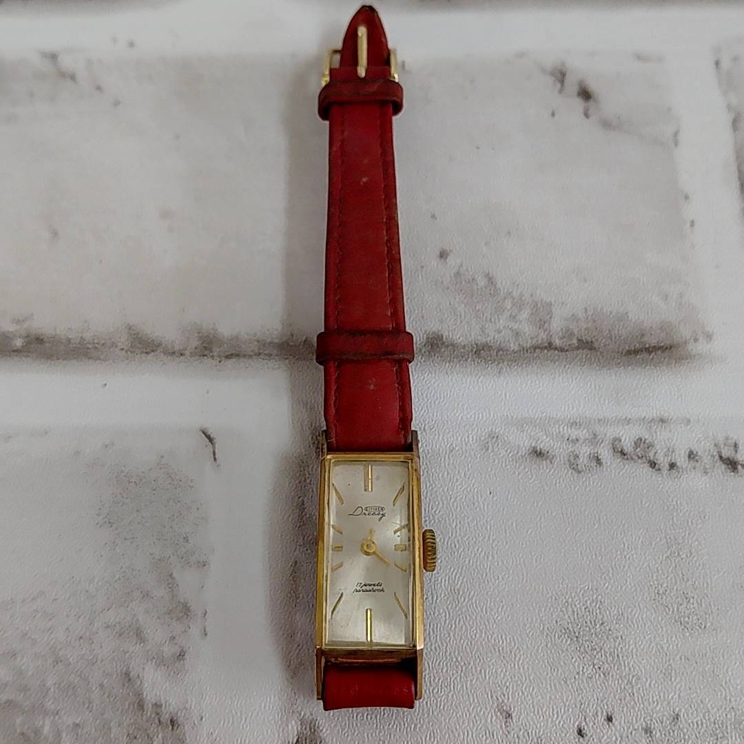 【TC0303②】CITIZEN Dressy 17 JEWELS parashock 不動 クォーツ レディース