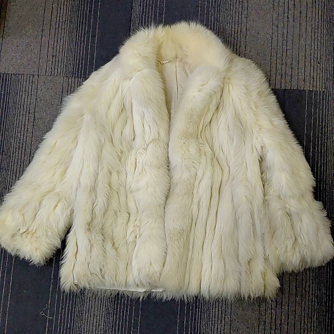 【T0308②？】SAGA FOX 毛皮コート ① アウター1点 ホワイトカラー　１１号 アンティーク レトロ コレクション