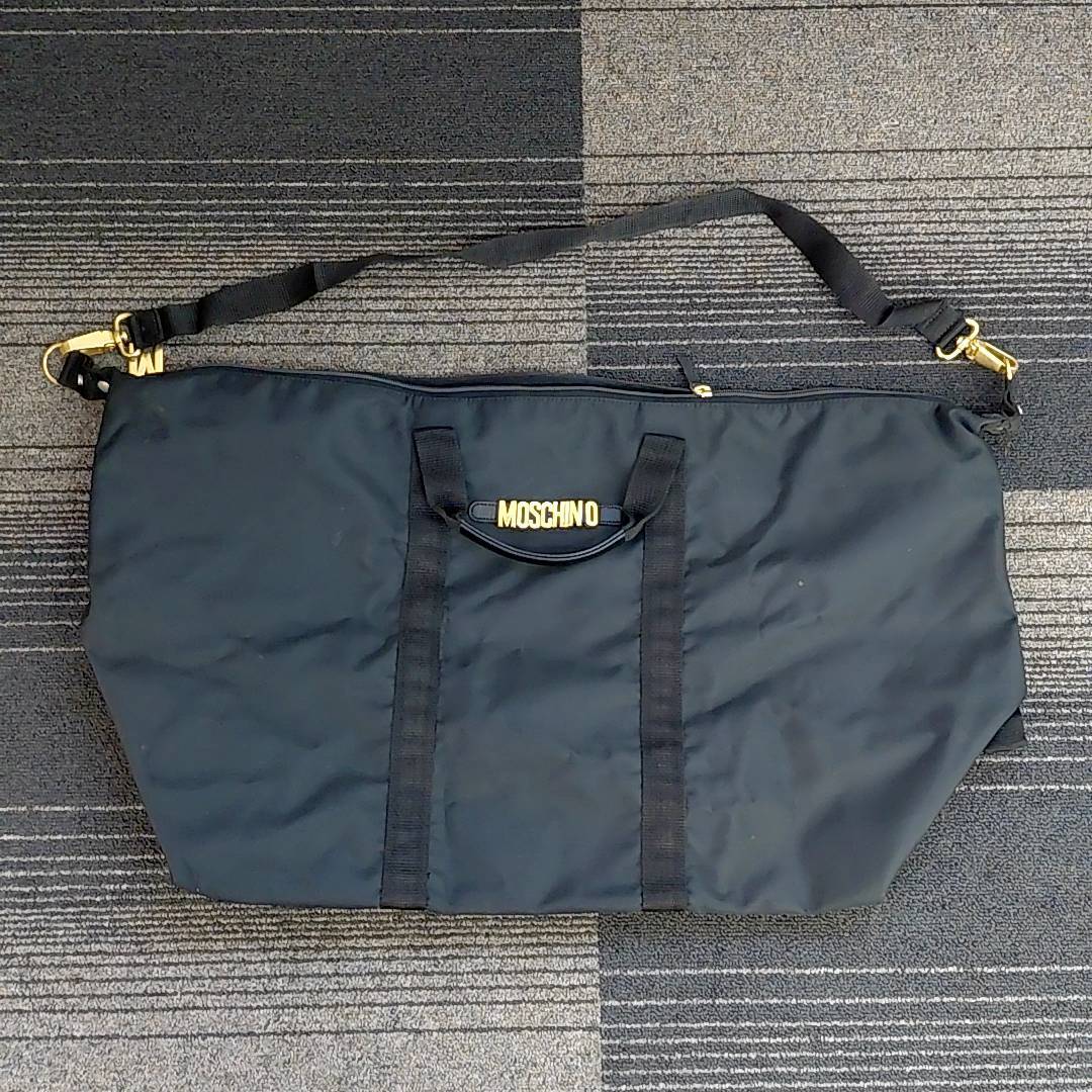 【TG0316①】モスチーノ ボストンバッグ ブラック MOSCHINO バッグ 黒　鞄