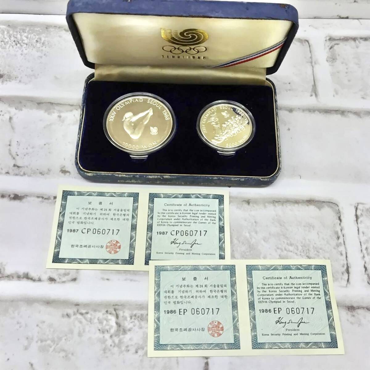 【TM0216②？】ソウル オリンピック 銀貨 2枚 セット 約50.2 g 記念メダル シルバーコイン 外国銭 海外銭 海外銀貨 コレクション 