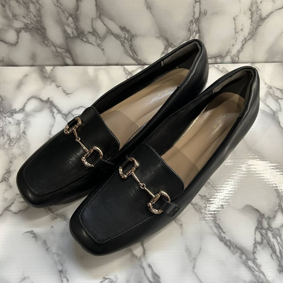 【SS0306】 ａｖｖ ローファー レディース LL　レディースローファー ヒール オフィス べっ甲柄