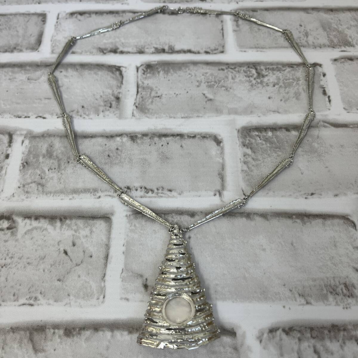 【T0312】SILVER925刻印　ネックレス　約41.2g アクセサリー 石付 ネックレス 925刻印 SILVER刻印 磁性あり コレクション レトロ