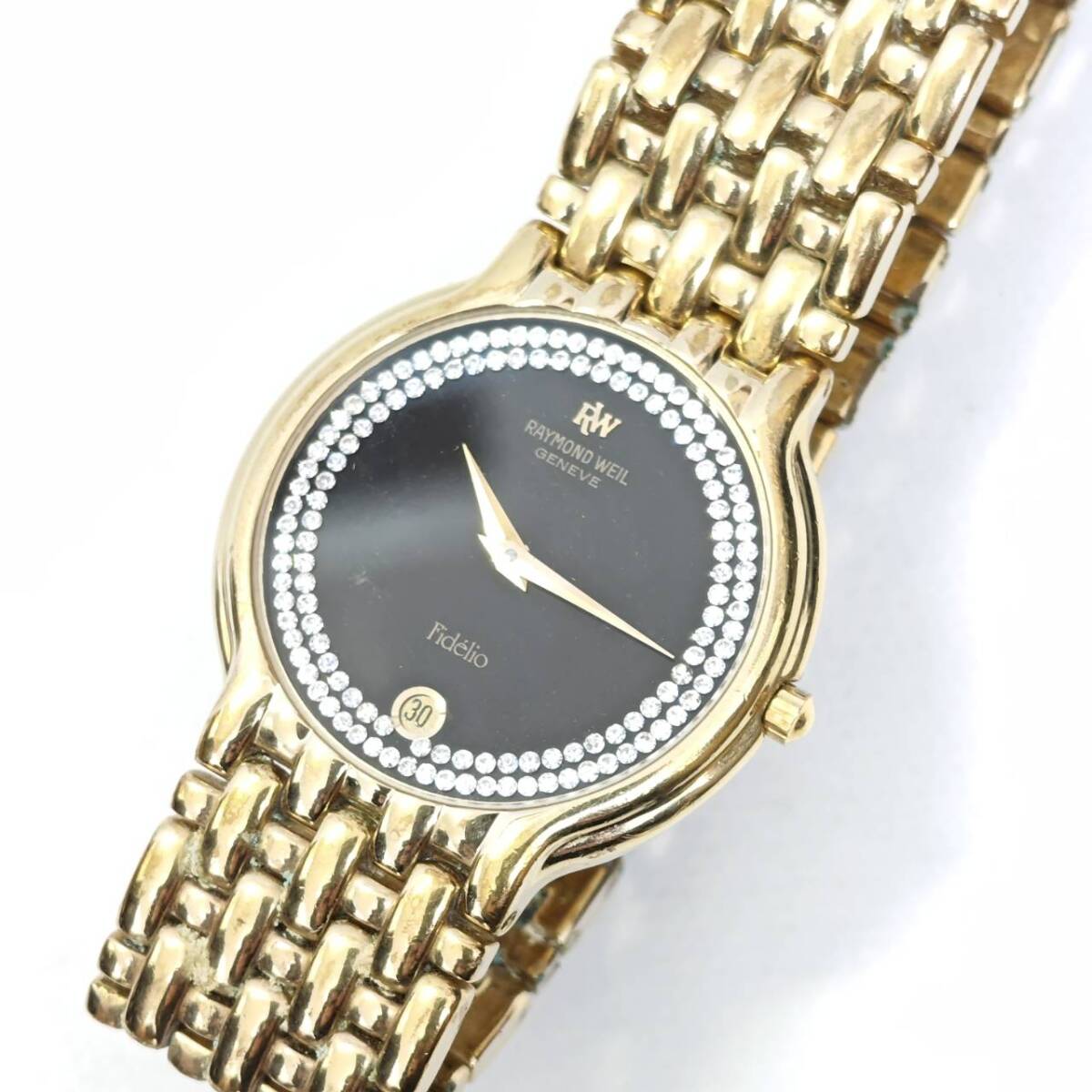 【TK0305②？】18K刻印 RAYMOND WEIL レイモンドウェイル クォーツ 4802 不動 腕時計 ゴールドカラー