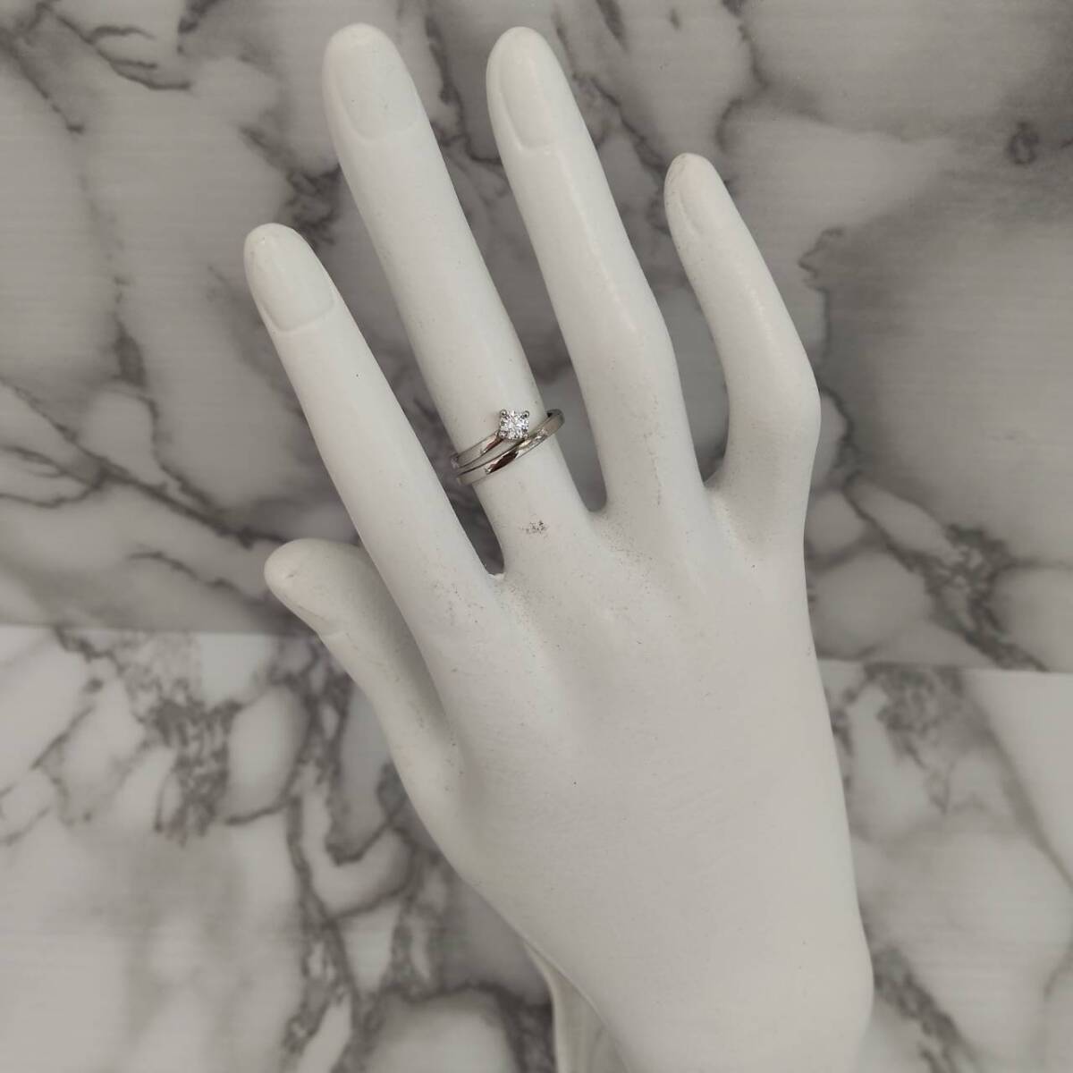 【TM0307②】S925刻印 石付 人口石 10号 リング 指輪 約1.8g シルバー アクセサリー レディース