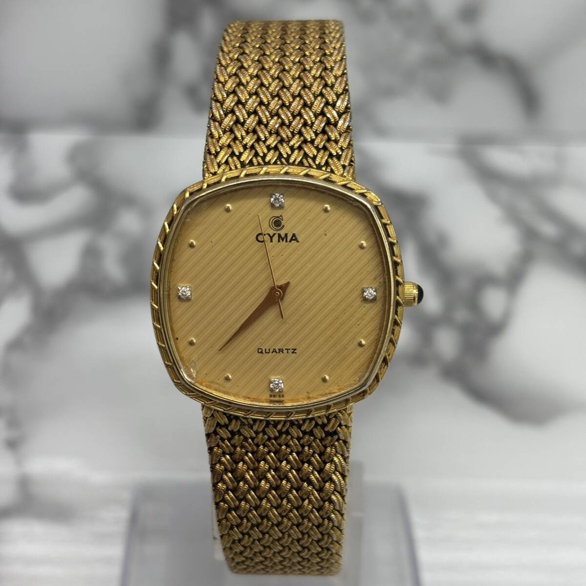 【TM0308①】CYMA シーマ 不動 604SP ゴールドカラー 腕時計 アンティーク レトロ コレクション ゴールドカラー