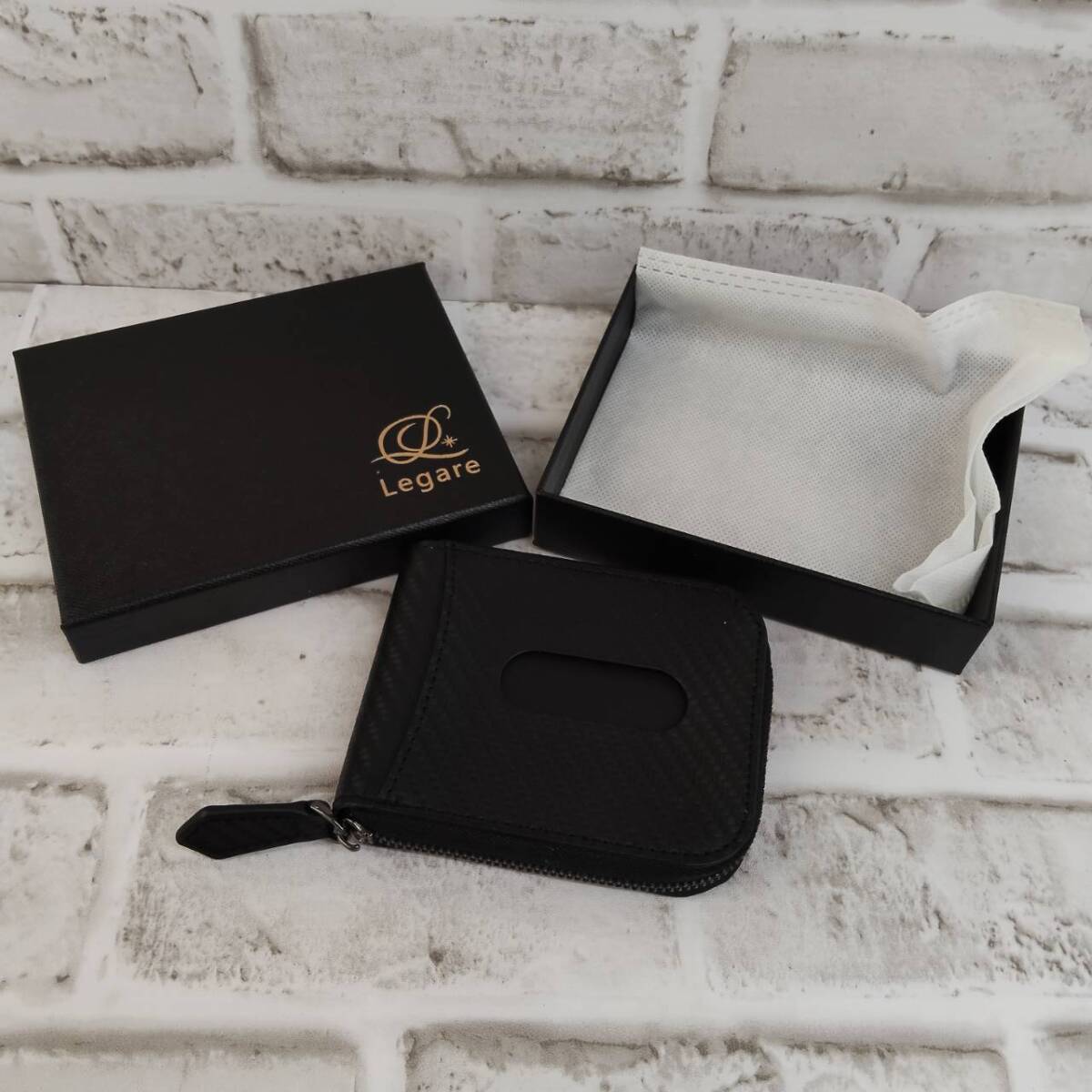 【TM0317①】Legare 財布 コインケース パスケース ブラック レザー メンズ レディース レガーレ