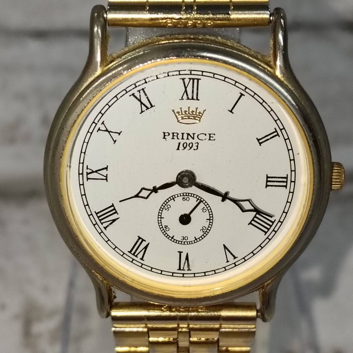 【TM0317③】PRINCE 皇太子殿下御成婚記念 時計 不動 クォーツ メンズ アンティーク レトロ コレクション