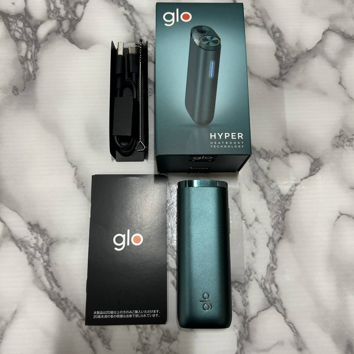 【TK0306②】glo HYPER エメラルドグリーン 通電確認済 電子タバコ 本体 喫煙具 趣味 コレクション