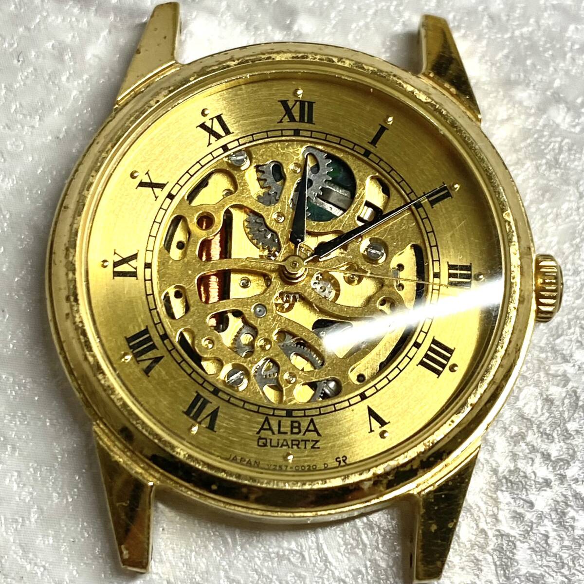 【TH0307③】SEIKO ALBA 腕時計 フェイスのみ 不動品 1点 V257-0020 セイコー ヴィンテージ レトロ アンティーク コレクション