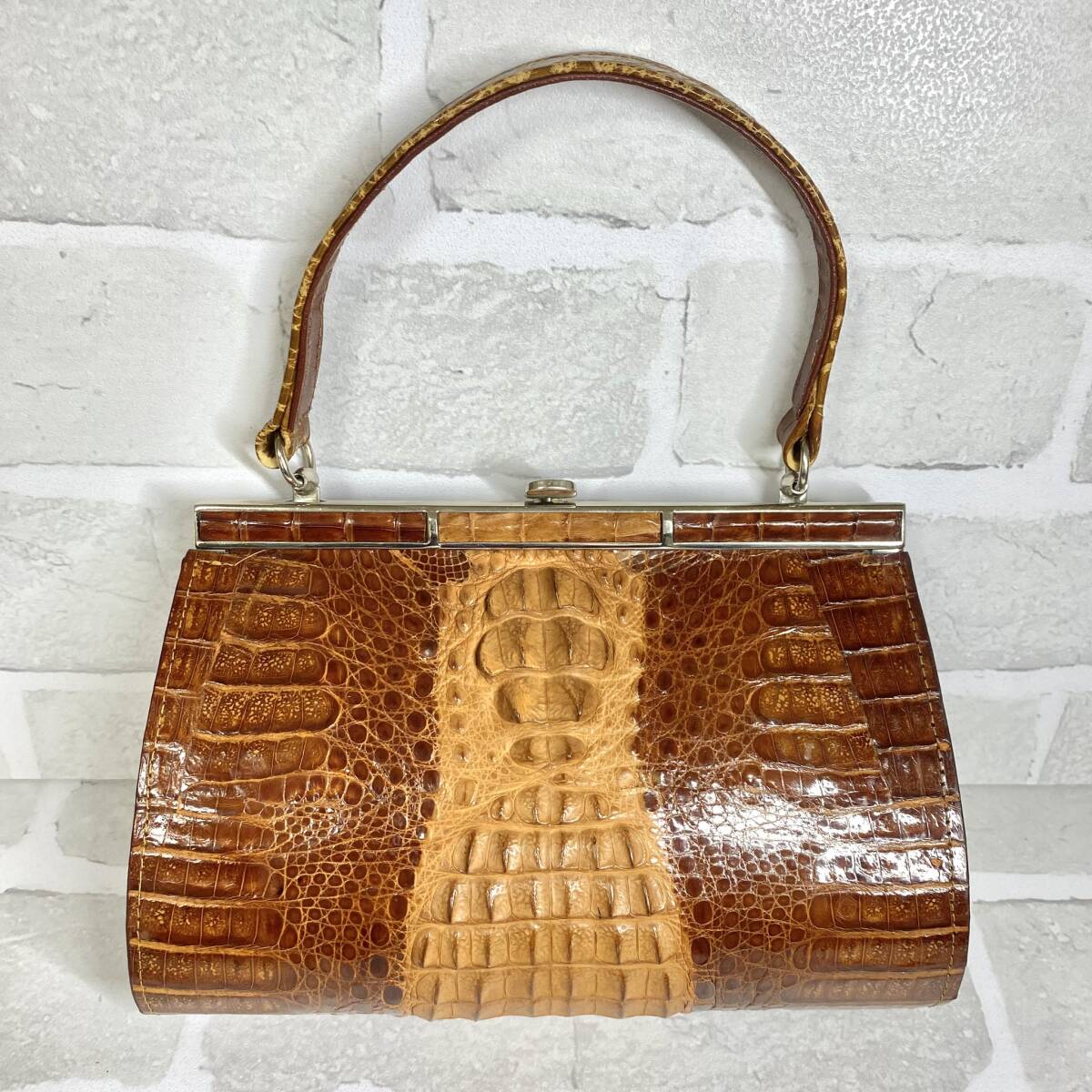 【TH0310①】クロコバッグ 1点 着物用品 和装小物 和風 クロコダイル 革バッグ アンティーク レトロ コレクション 