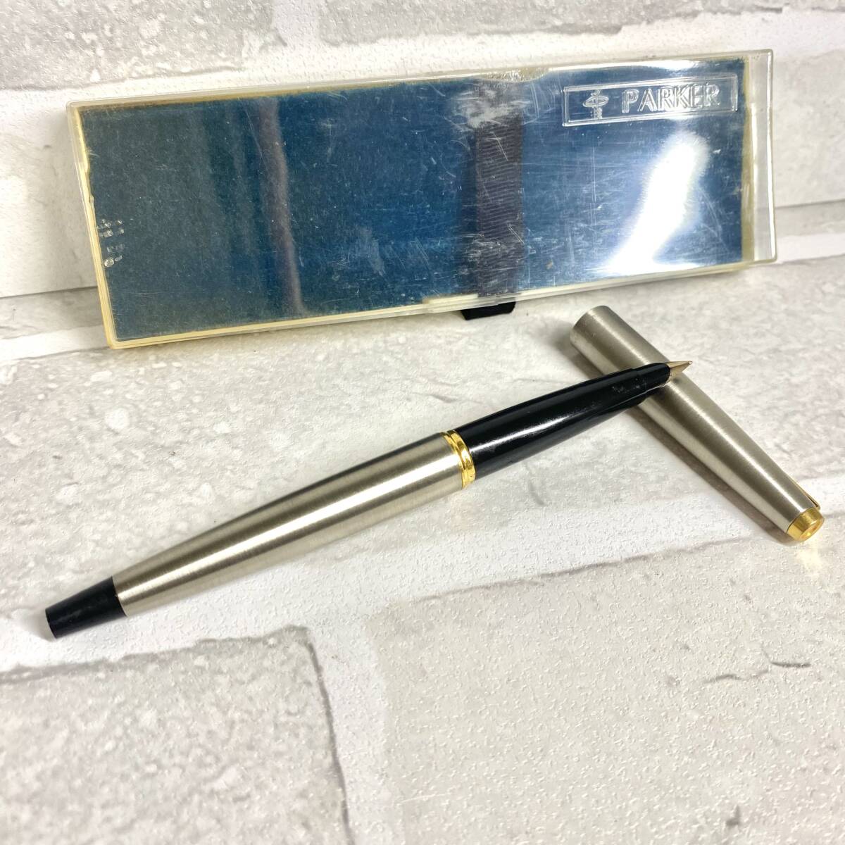 【TH0312①】PARKER 45 万年筆 シルバーカラー 1点 箱付属 パーカー ブランド文具 筆記用具 コレクション