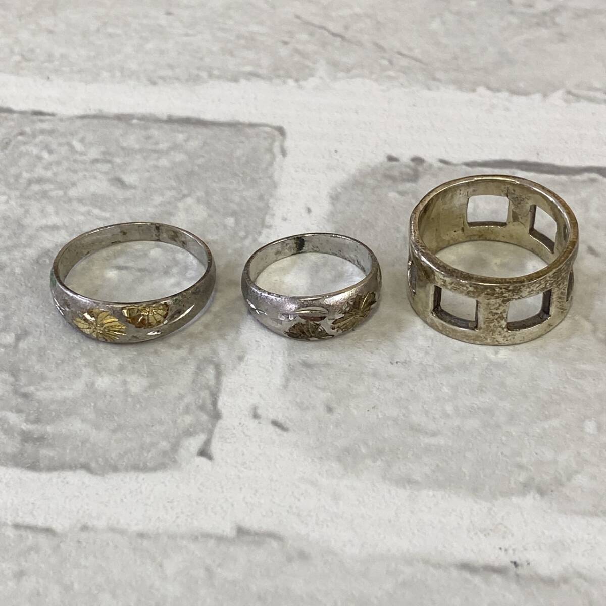  【TG0308①?】シルバーリング 3点 まとめ 総重量12.7g 純銀刻印 925刻印 指輪 ファッション