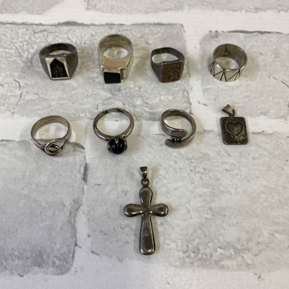  【TM0308①?】シルバー アクセサリー まとめ 総重量約50.3g SILVER刻印 925刻印 指輪 ペンダントトップ ファッション