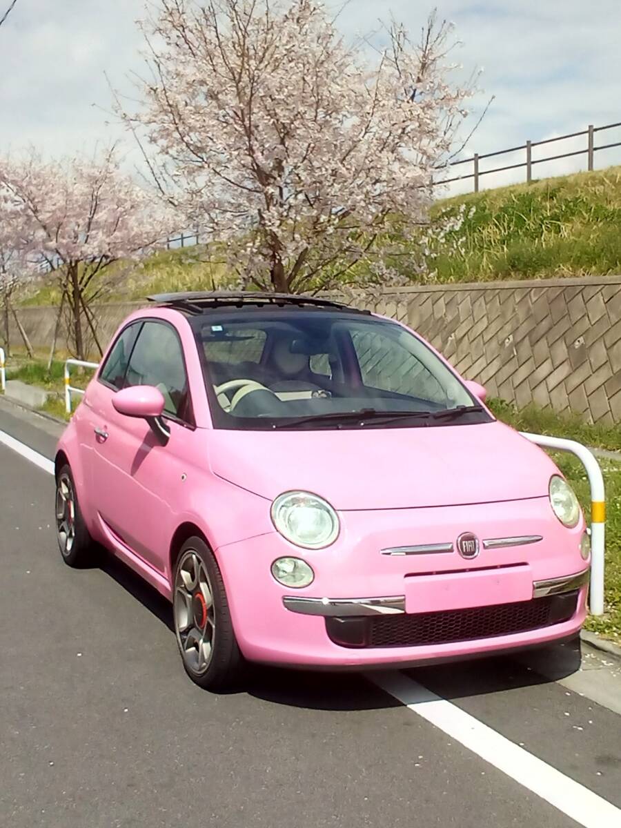 世界限定/日本に50台！ フィアット500 PINK！ fiat500 限定車 ピンク！ ローザローザ 車内水洗い清掃 ルーフ他クリア剥げ 現車確認推奨！