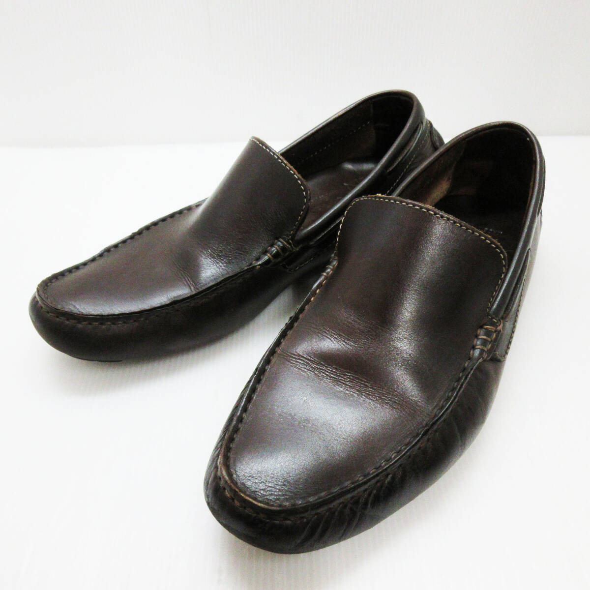 kkm5752 ドライビングシューズ 23区 ブラウン系 サイズ40 モカシン 革靴 ビジネスシューズ レザーシューズ イタリア製