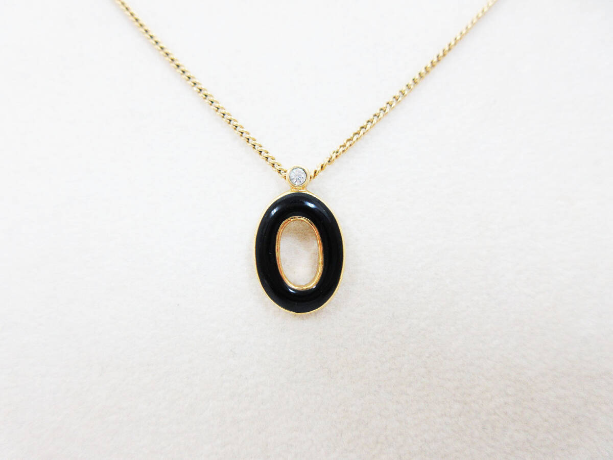 aab4006 クリスチャン ディオール ネックレス ラインストーン Christian Dior GP ゴールド レディース CD