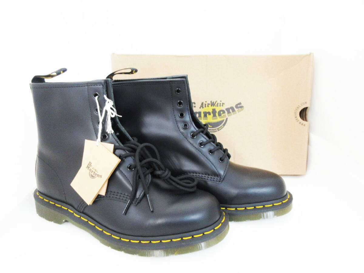 kkm10698 ドクターマーチン 8ホールブーツ ファーストモデル 1460 UK:11 編み上げブーツ ブラック レザー 未使用 Dr.Martens