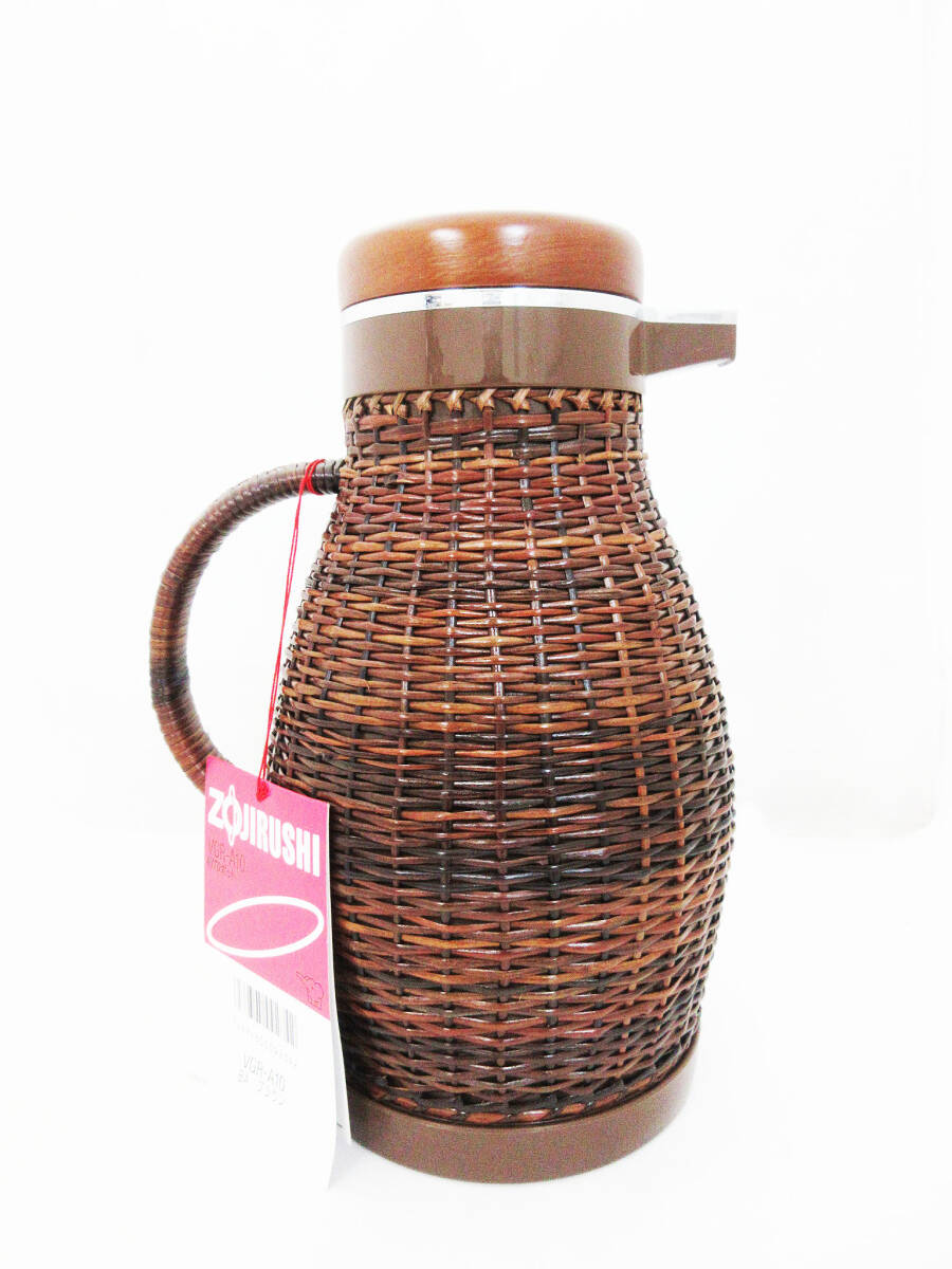 aab4008 象印 マホービン ラタン 卓上ポット ブラウン VGR-A10 籐ポット レトロ 魔法瓶 1L
