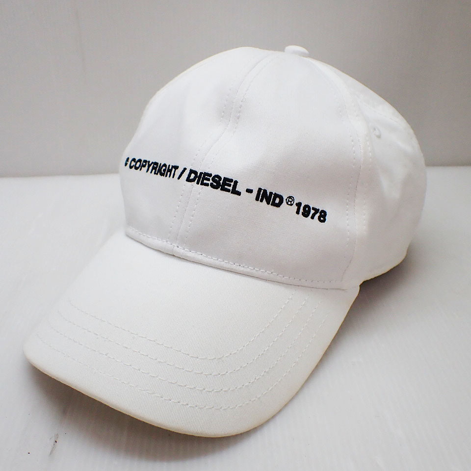 kkm5757 キャップ DIESEL/ディーゼル Copyright ロゴ 刺繍 コットン II ホワイト
