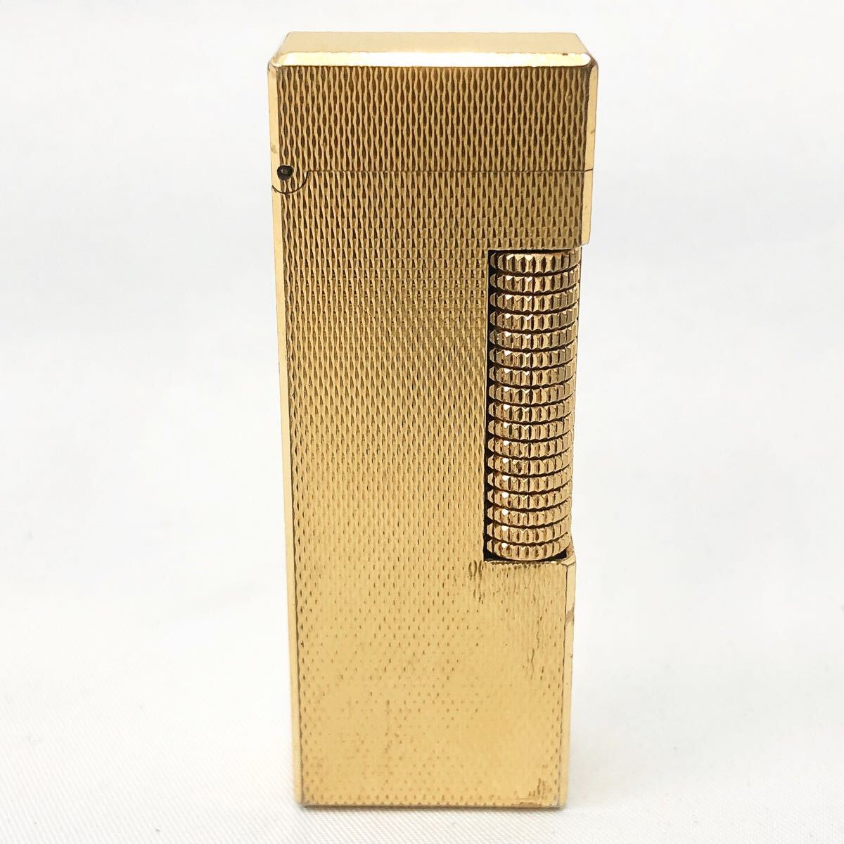 2220221 動作品　dunhill ダンヒル ゴールドカラー ローラー式 ガスライター 喫煙グッズ 喫煙具 サイズ65×24mm