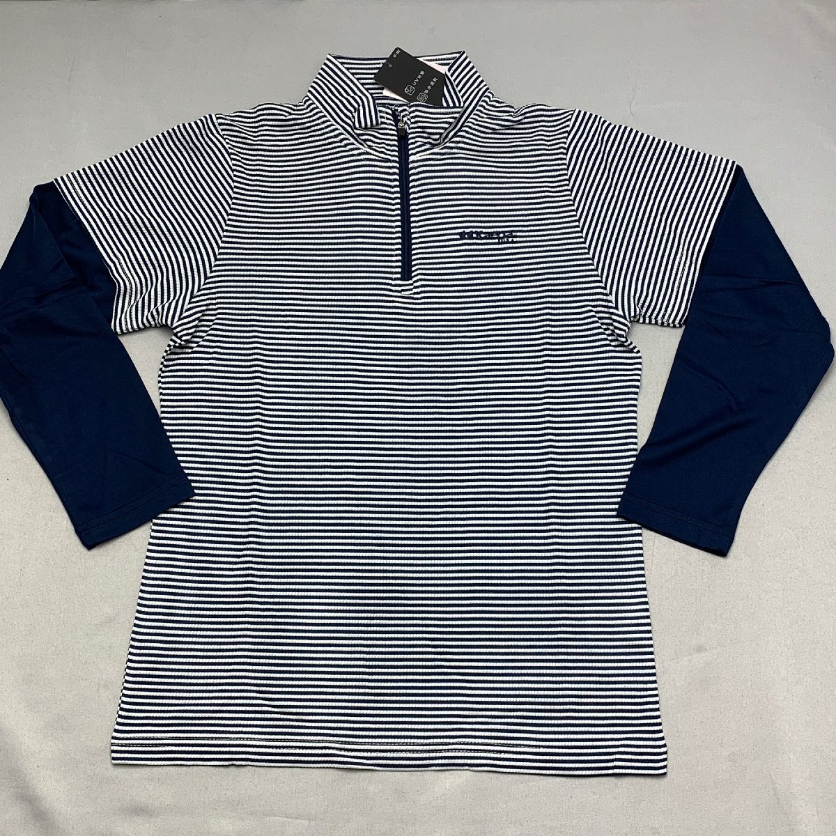 【送料無料】【新品】Kaepa レディースハーフジップ長袖Ｔシャツ（吸水速乾 UVカット チュニック丈）　　Ｍ　　 ネイビー★701134
