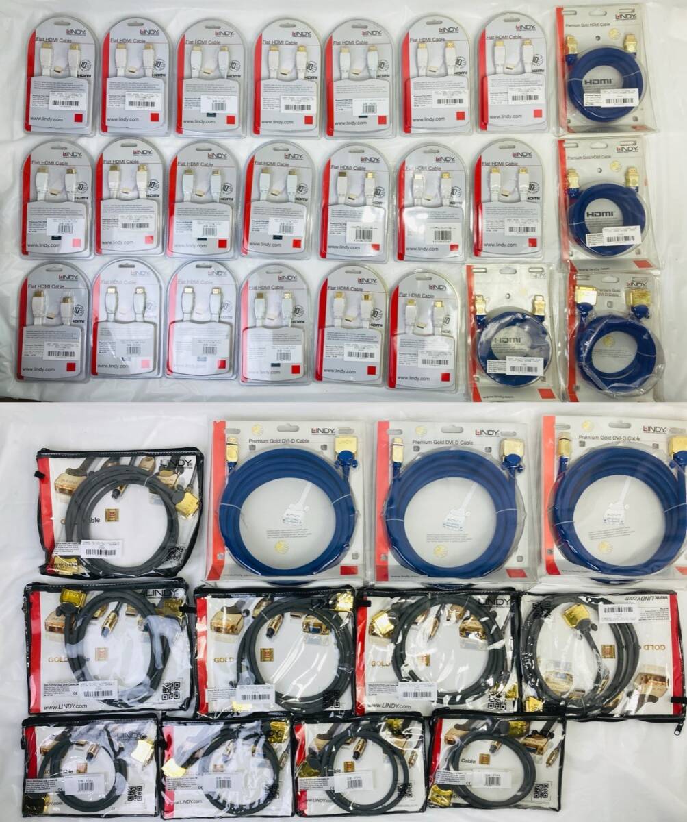 未使用 LINDY DVI-D HDMI 変換ケーブル HDMIケーブル DVI-Dケーブル プレミアム ゴールド 5m 2m 大量 まとめ HY-260312040