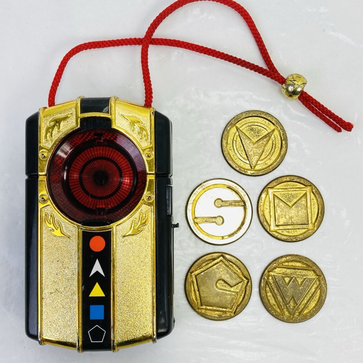 当時品 レア BANDAI バンダイ ニンジャ戦隊カクレンジャー ドロンチェンジャー メダル5枚 動作確認済 ZZ-260228014