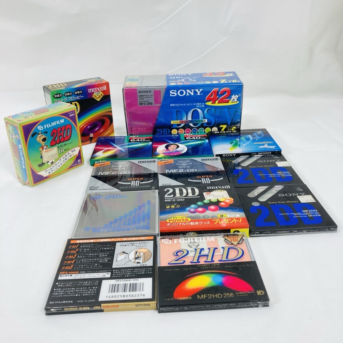 当時物 未開封 SOMY maxell FUJIFILM 2HD DOS/V MF2 2DD MOR フロッピー 大量 まとめ 75枚 DD-260311023