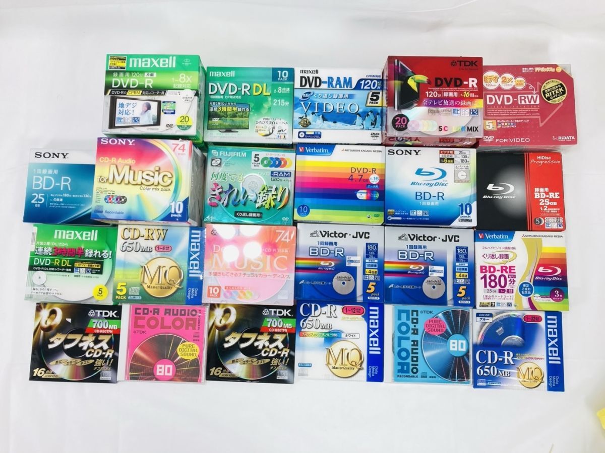 未開封 SONY FUJIFILM TDK BD-R BD-RE DVD-RAM DVD-RW CD-RW 大量 まとめ ブルーレイディスク DD-260311024