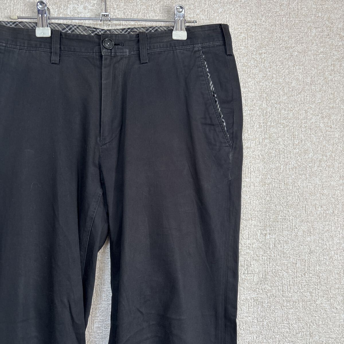 【BURBERRY BLACK LABEL】パンツ W76 黒 ノバチェック ブラック バーバリーブラックレーベル メンズ スラックス 三陽商会　メンズM相当