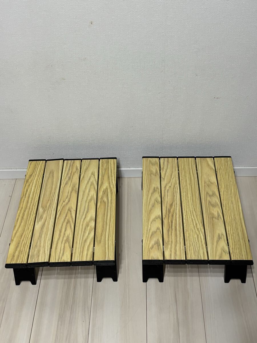 アルミミニロールテーブル 2個セット ブラック×イエロー キャンプ アウトドア コンパクト テーブル