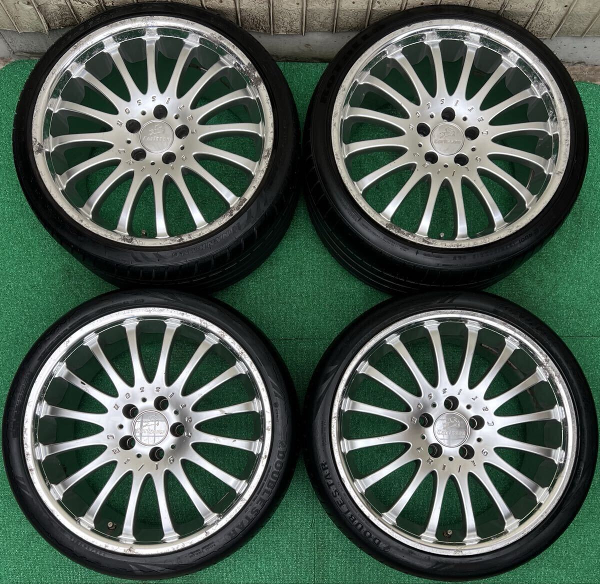 希少！美品 Carlsson カールソンCR1/16 19インチタイヤ/ホイール4本 8.5J+40/10J+45 5H PCD114.3 クラウン/マジェスタ/フーガ/シーマ等