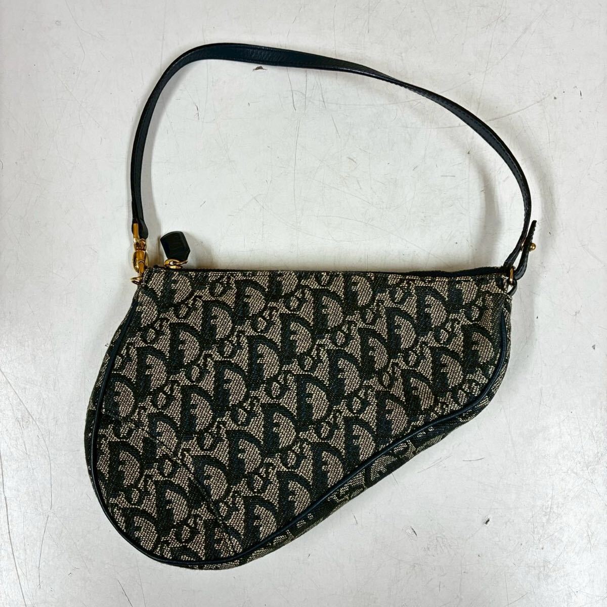 Cristian Dior クリスチャン ディオール トロッター サドルバッグ SLO44012キャンバス レザーブルー Diorアクセサリーポーチ ハンドバッグ