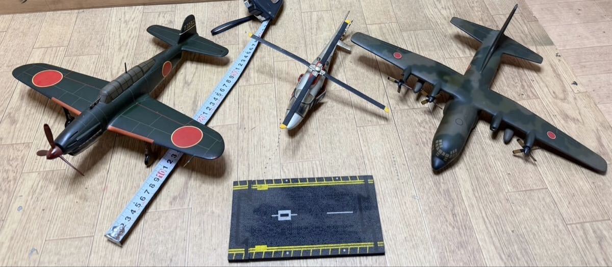 ウイングクラブ WING CLUB ヘリコプター ゼロ戦 木製ソリッド モデル 木製模型 戦闘機 等 大量 まとめて 3点 B1