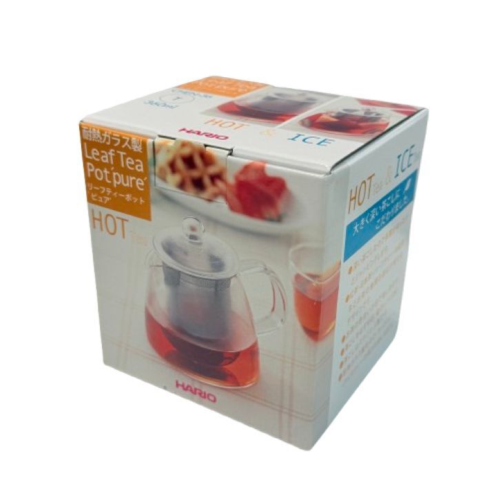 【HARIO/ハリオ】未使用品 リーフティーポット ピュア 耐熱ガラス製★